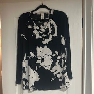 Sew In Love Black and White Floral Blouse
